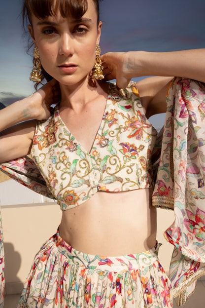 Ivy Off-White Embroidered Set with Dupatta