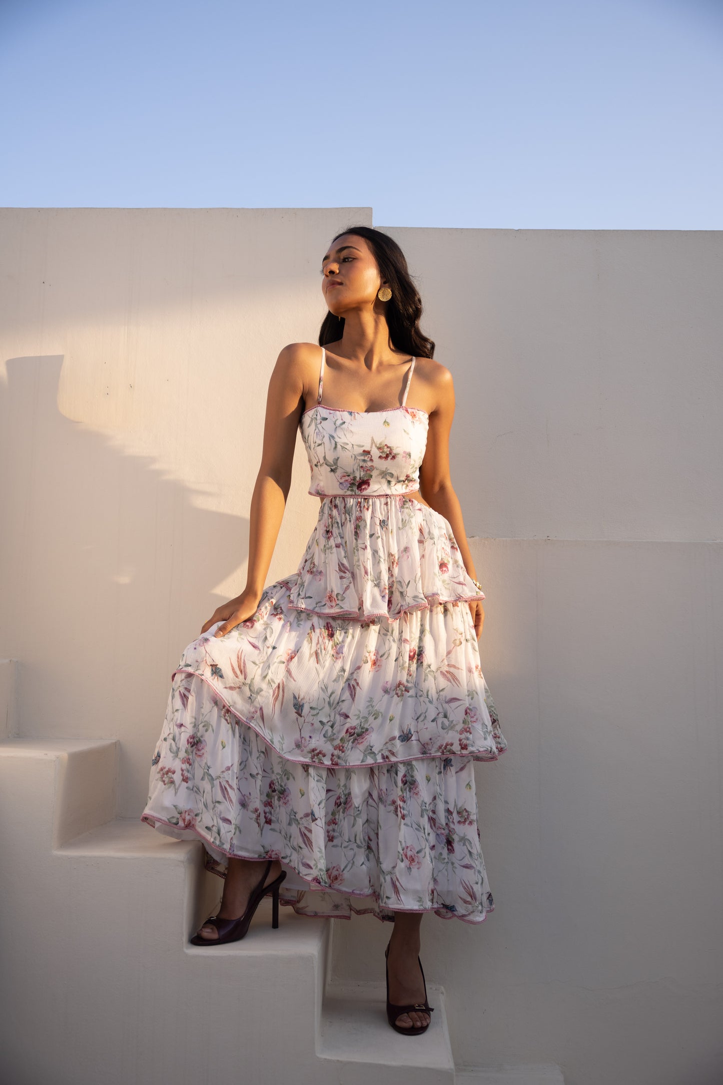 Cloud White Luna Layered Dress