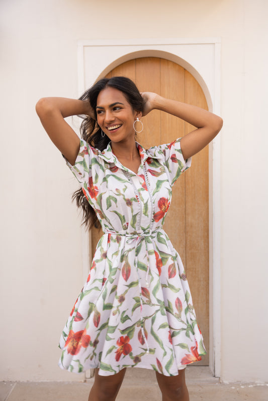 Cloud White Mini Lily Dress