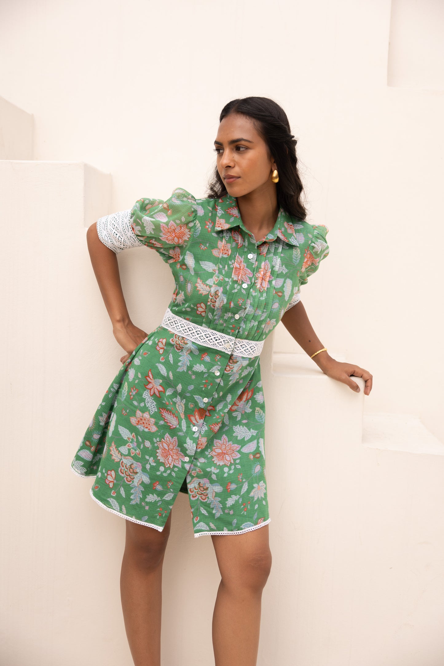 Green Garden Mini Dress
