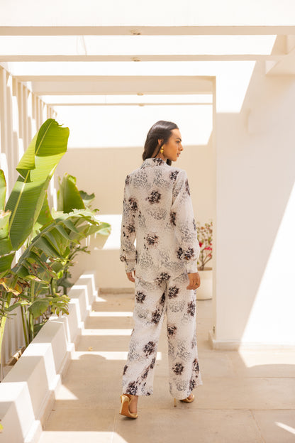 White Rosalia leopard Pant