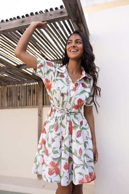 Cloud White Mini Lily Dress