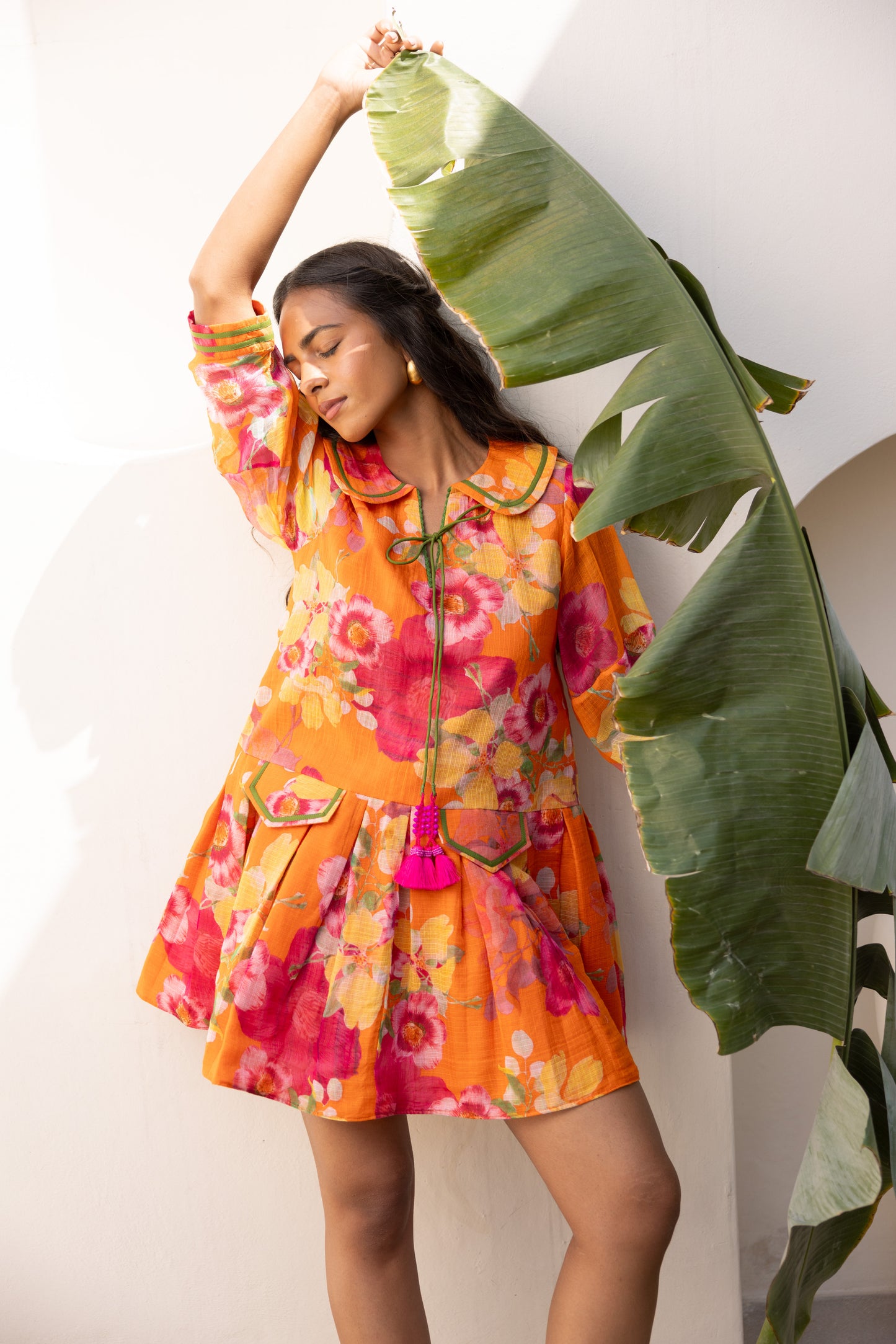 Wildflower Mini Dress (Orange)
