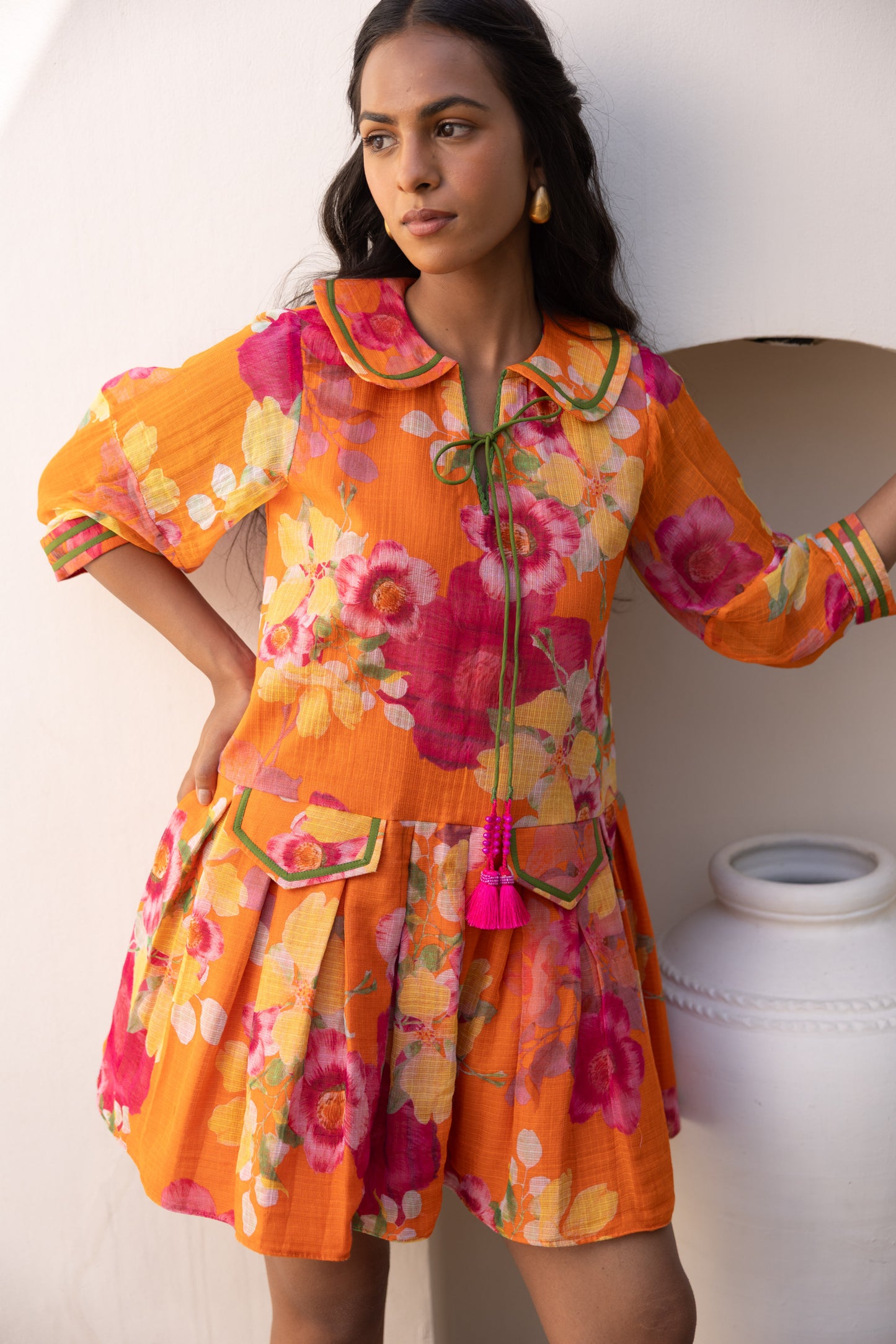 Wildflower Mini Dress (Orange)
