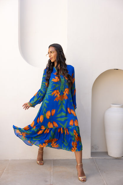 Lilou Midi Dress (Electric Blue)
