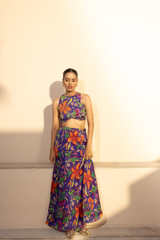 Electra Purple Embroidered Set